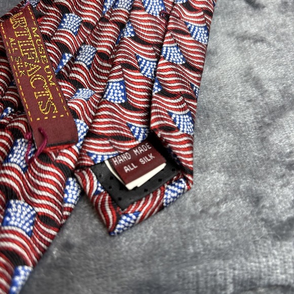 Museum Artifacts Tie Flags Patriotic Silk Extra Long 4x63" Red White Blue USA‎ - Picture 5 of 11